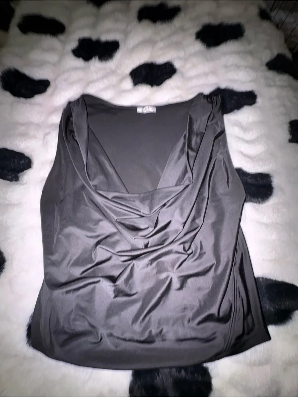 Free People Black Satin Cowl Neck Camisole